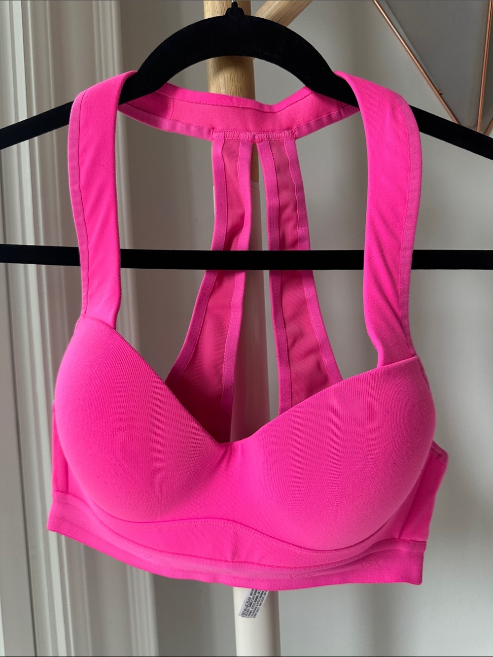 VICTORIA’S SECRET SPORT VSX Hot Pink Padded Racerback Bralette Bra Sports 34A